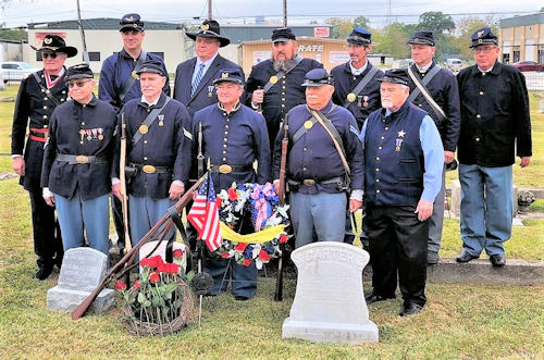 Group photo of the uniformed ceremony participants - both SUVCW and 13th U.S. Infantry members.